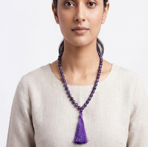 Calm & Positive Energy Crystal Duo – Charoite Bracelet & Mala