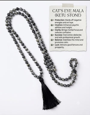 Cat’s Eye Mala  - Protection • Focus • Spiritual Awareness