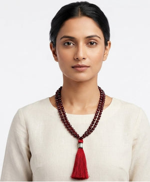 Garnet Mala | Natural Garnet Crystal Beads Necklace