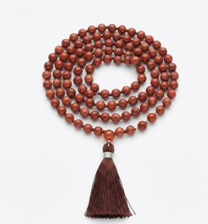 Red Jasper Crystal Beads Mala Spiritual Necklace
