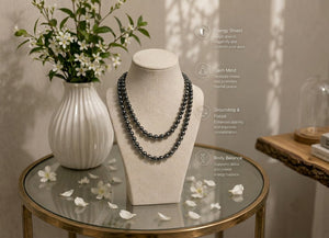 Hematite Wealth Crystal Beads Mala Spiritual Necklace
