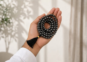 Hematite Wealth Crystal Beads Mala Spiritual Necklace