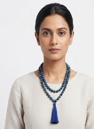 Focus & Self-Expression Crystal Set – Apatite Bracelet & Mala