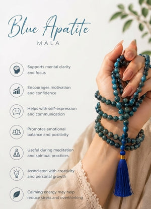 Apatite Crystal Beads Mala Spiritual Necklace