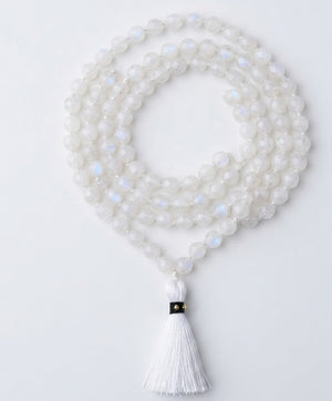 Moonstone Crystal Beads Mala Spiritual Necklace