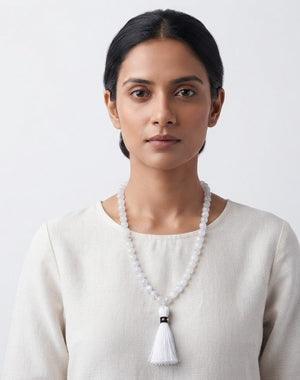 Moonstone Crystal Beads Mala Spiritual Necklace