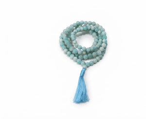 Amazonite Crystal Beads Mala Spiritual Necklace