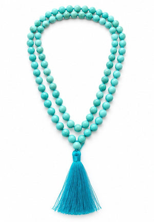 Turquoise (Firoza) Crystal Beads Mala Spiritual Necklace