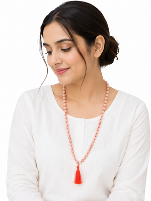 Sunstone Crystal Beads Mala Spiritual Necklace