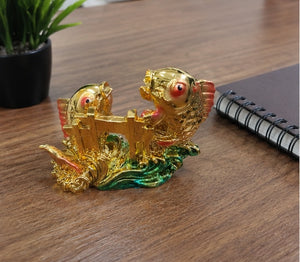Feng Shui Double Fish Dragon Gate Statue Vastu Showpiece