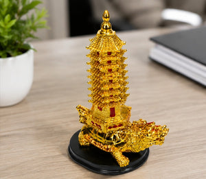 Feng Shui Education Tower on Dragon Tortoise Pagoda Vastu Decor